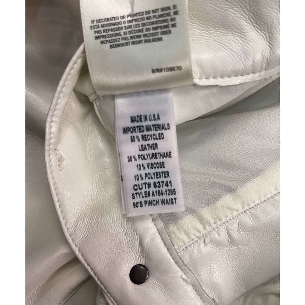 AGOLDE White Recycled Leather Straight Leg Pants Size 28 - Picture 6 of 9